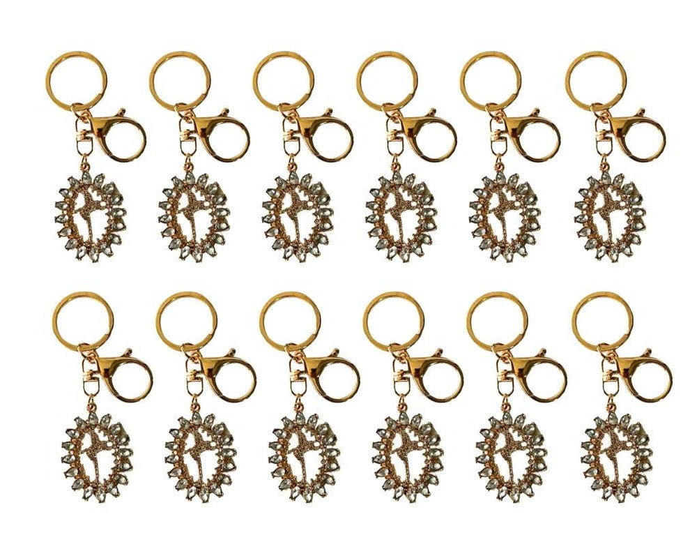 GOLDEN KEYCHAIN FAITH  STONES – Set of  12