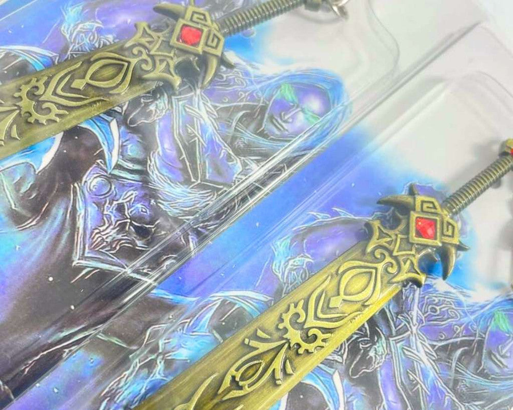 KEYCHAIN SWORD WITH STRAIGHT RED DIAMOND -Set of 12