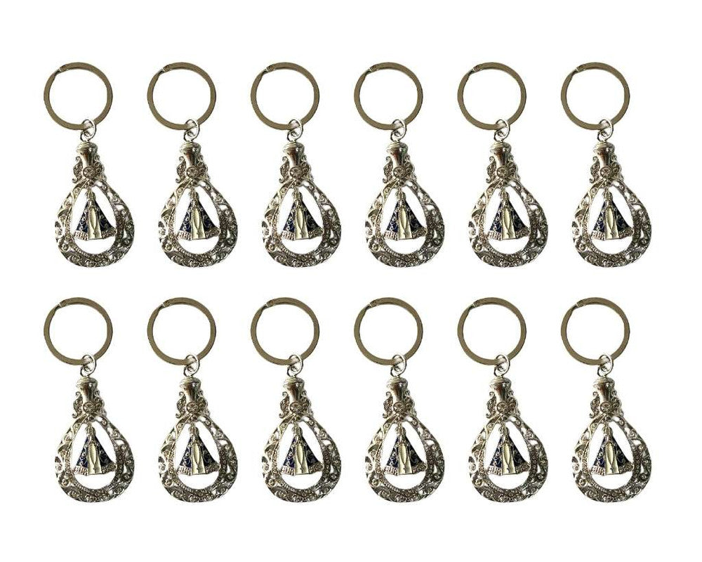 SILVER KEYCHAIN BOTTLE O. LADY APPARITIONS – Set of  12