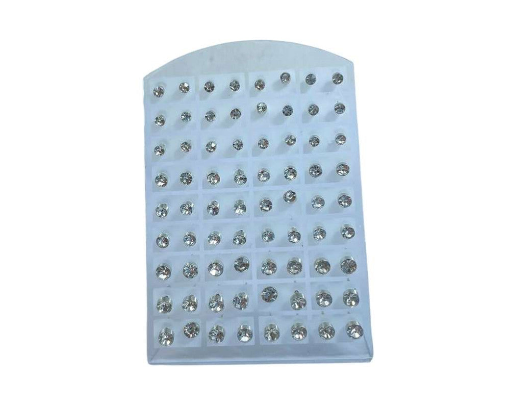 EARRINGS RHINESTONES/ZIRCONIA IN LOT A SIZES – 12 Packs With 36 Each Pack