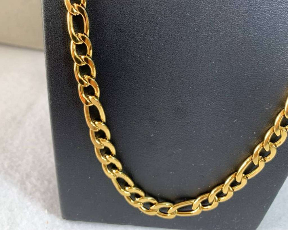 GOLDEN STAINLESS STEEL CHAIN FÍGARO 2.0 MM / 60 CM – Set of  12