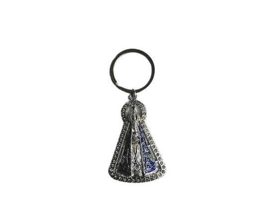 SILVER KEYCHAIN O. LADY APPARITIONS WITH RHINESTONES – Set of 12