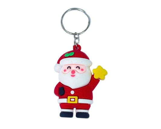 RUBBER KEYCHAIN CHRISTMAS   AND SNOWMAN- Set of 12