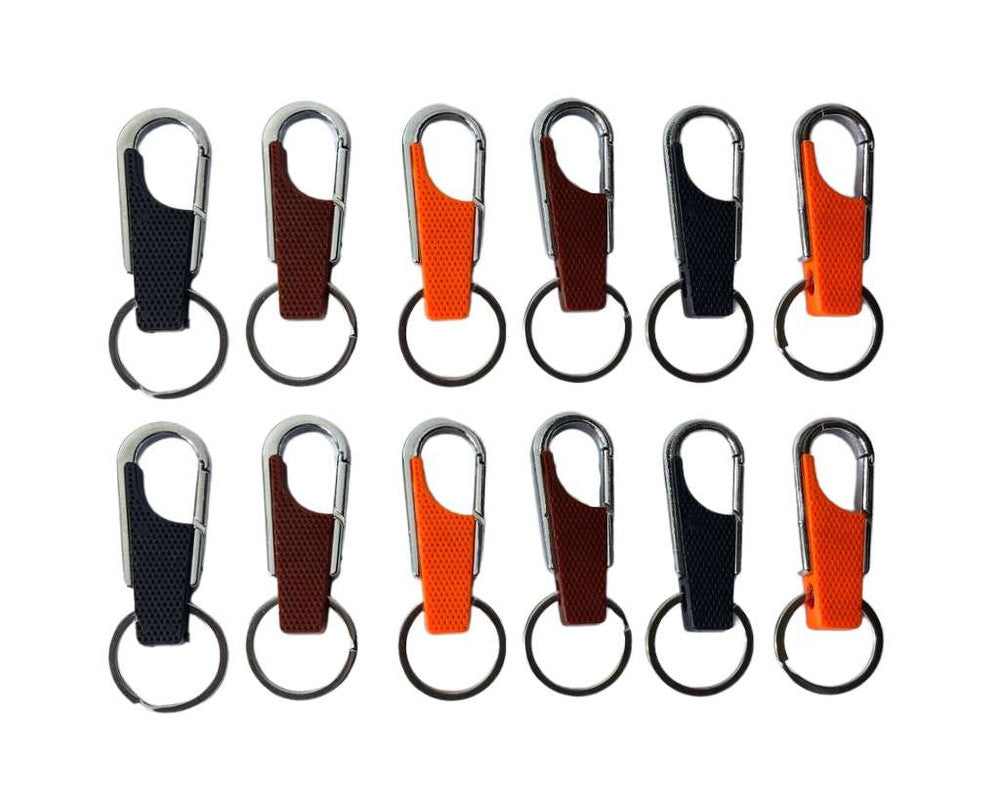 SILVER STAINLESS STEEL KEYCHAIN COLORED – Set of  12