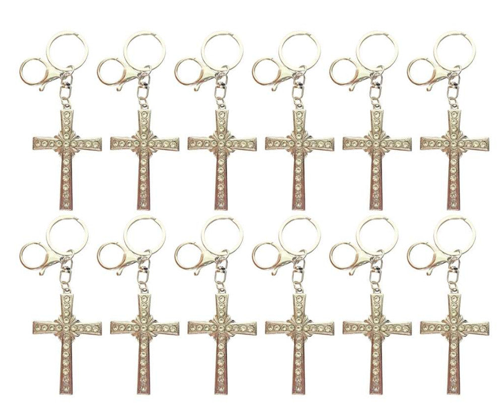 SILVER STAINLESS STEEL BIG CROSS – Set of 12