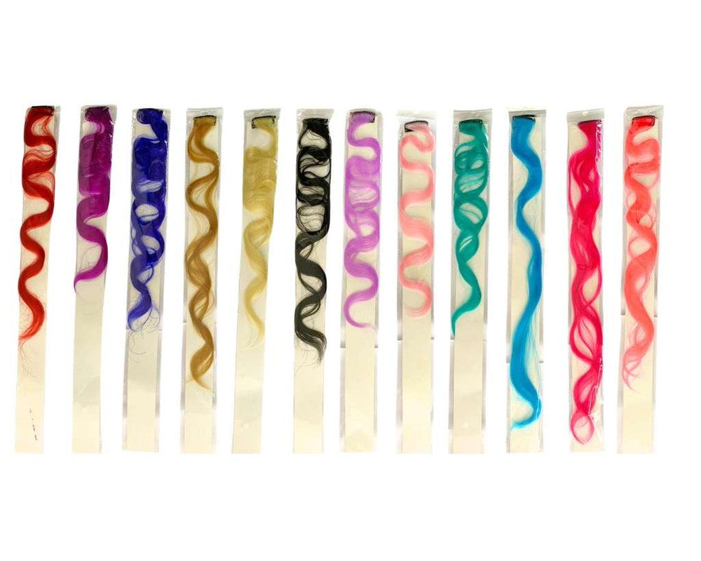 ARTIFICIAL HAIR COLORFUL WAVY  APPLICATION – Set of 12