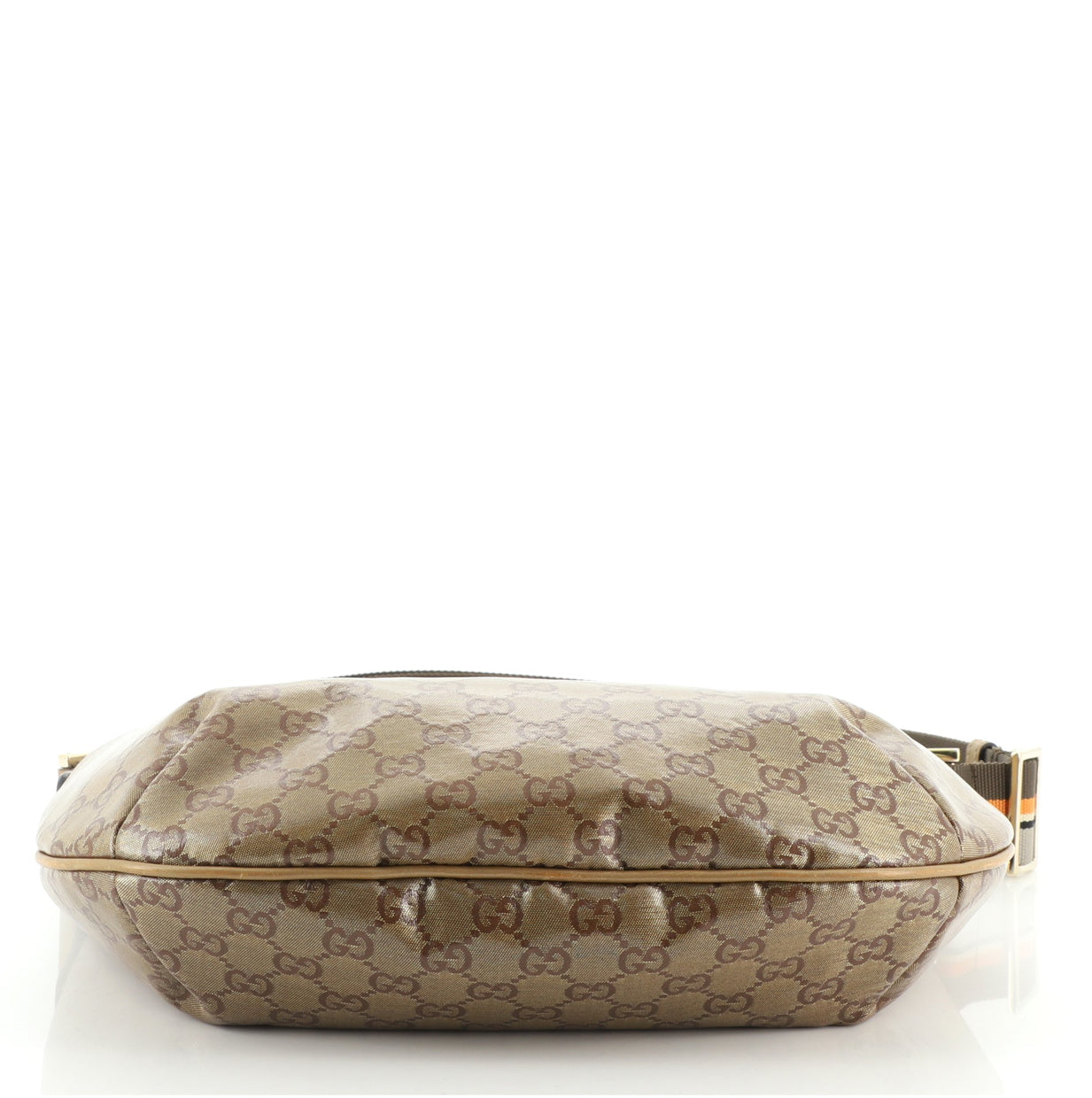 GUCCI GG CRYSTAL SHERRY LINE SHOULDER BAG GOLD BROWN ORANGE!