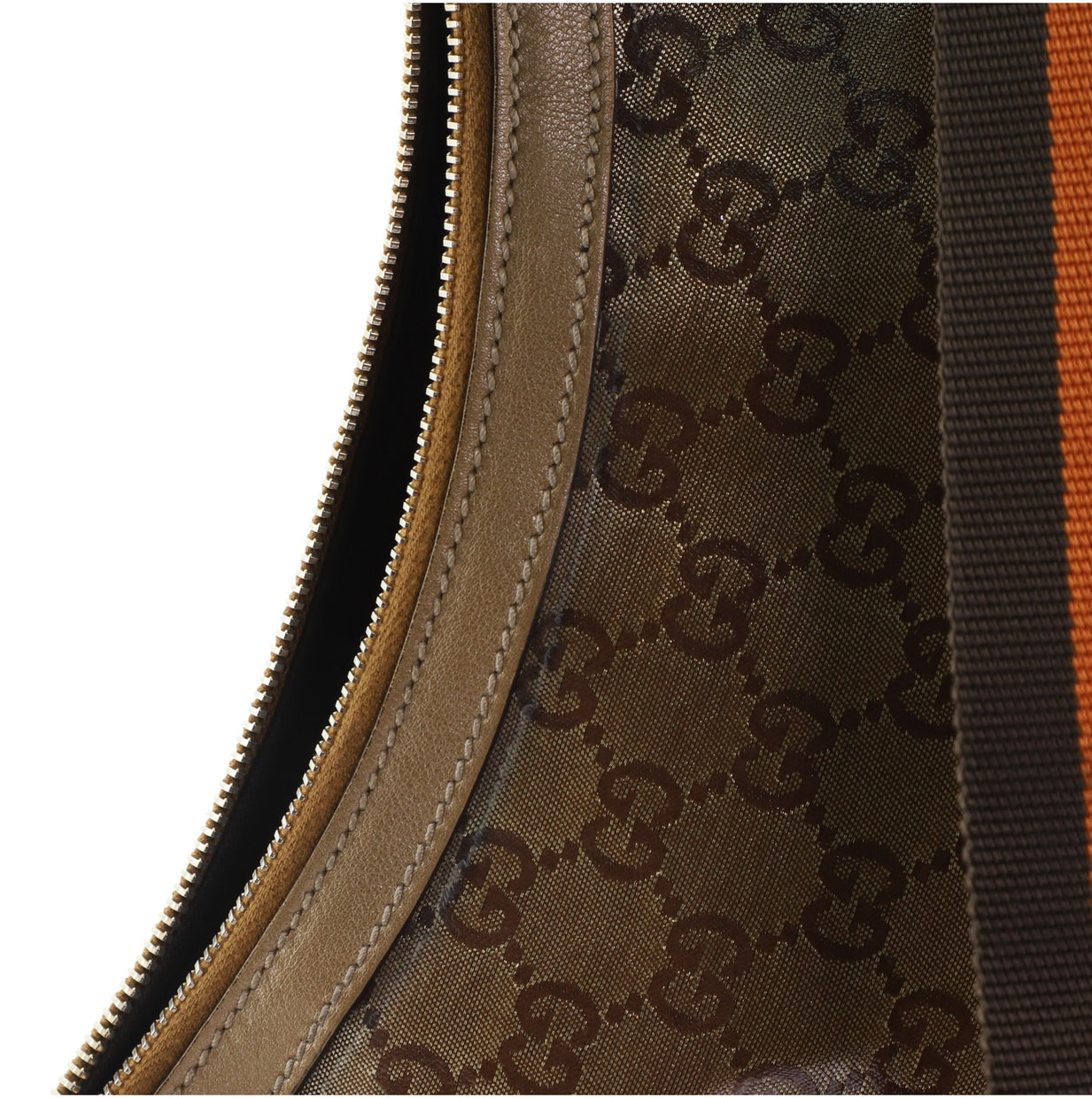 GUCCI GG CRYSTAL SHERRY LINE SHOULDER BAG GOLD BROWN ORANGE!