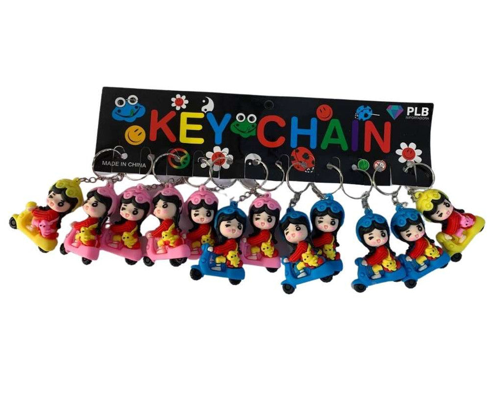 kEYCHAIN GIRL MOTORCYCLE  – Set of  12