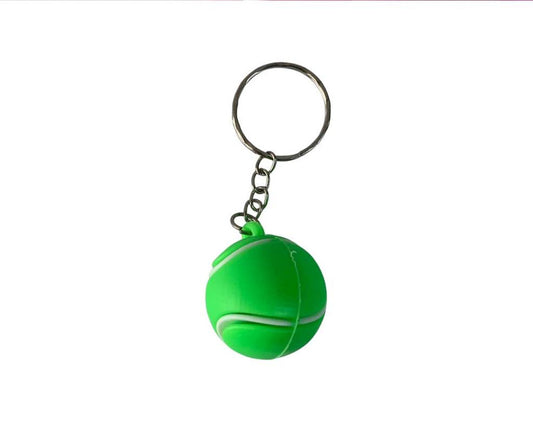 RUBBER GREEN TENNIS BALL  KEYCHAIN – Set of 12