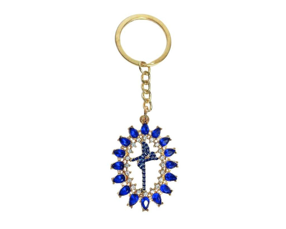KEYCHAIN FAITH DETAILS IN BLUE- Set of 12