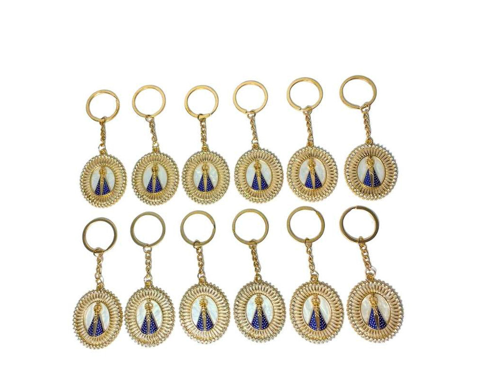 GOLDEN OUR LADY  APPARITION KEYCHAIN- Set of 12