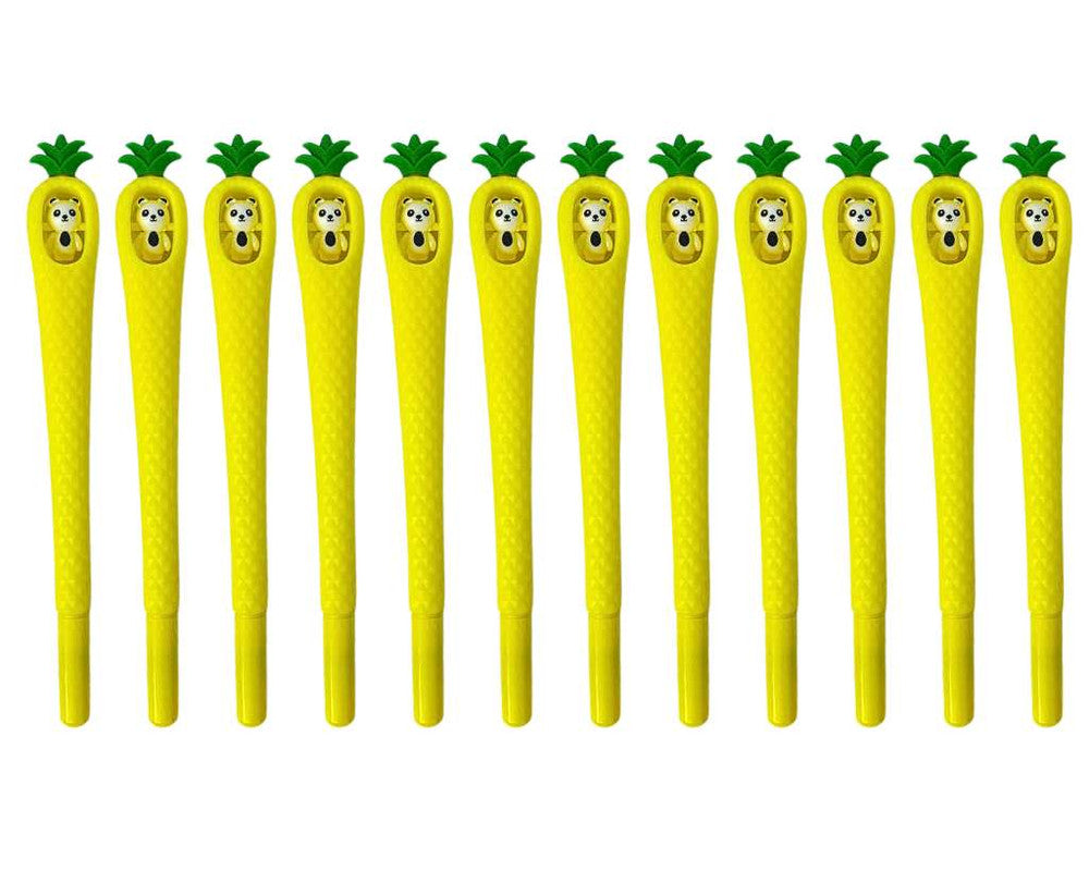 PINEAPPLE PENS WITH LITTLE PANDA- Set of 12