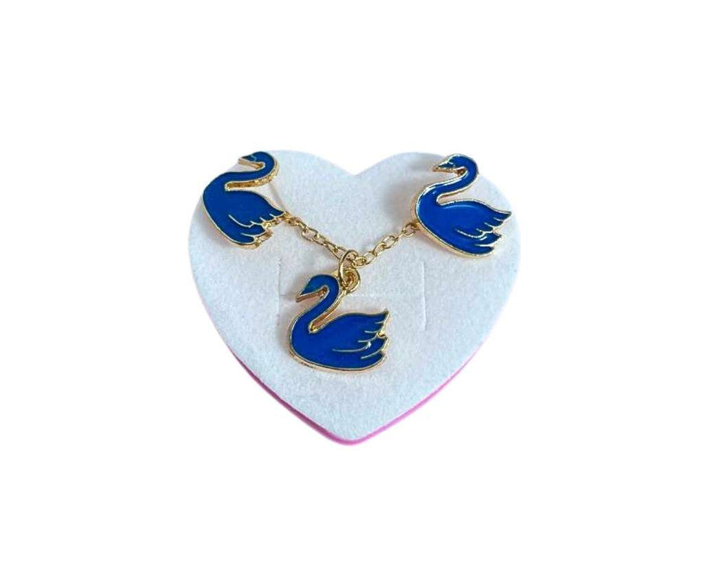 SET EARRING AND NECKLACE CHILDREN'S SWAN - Set of 12