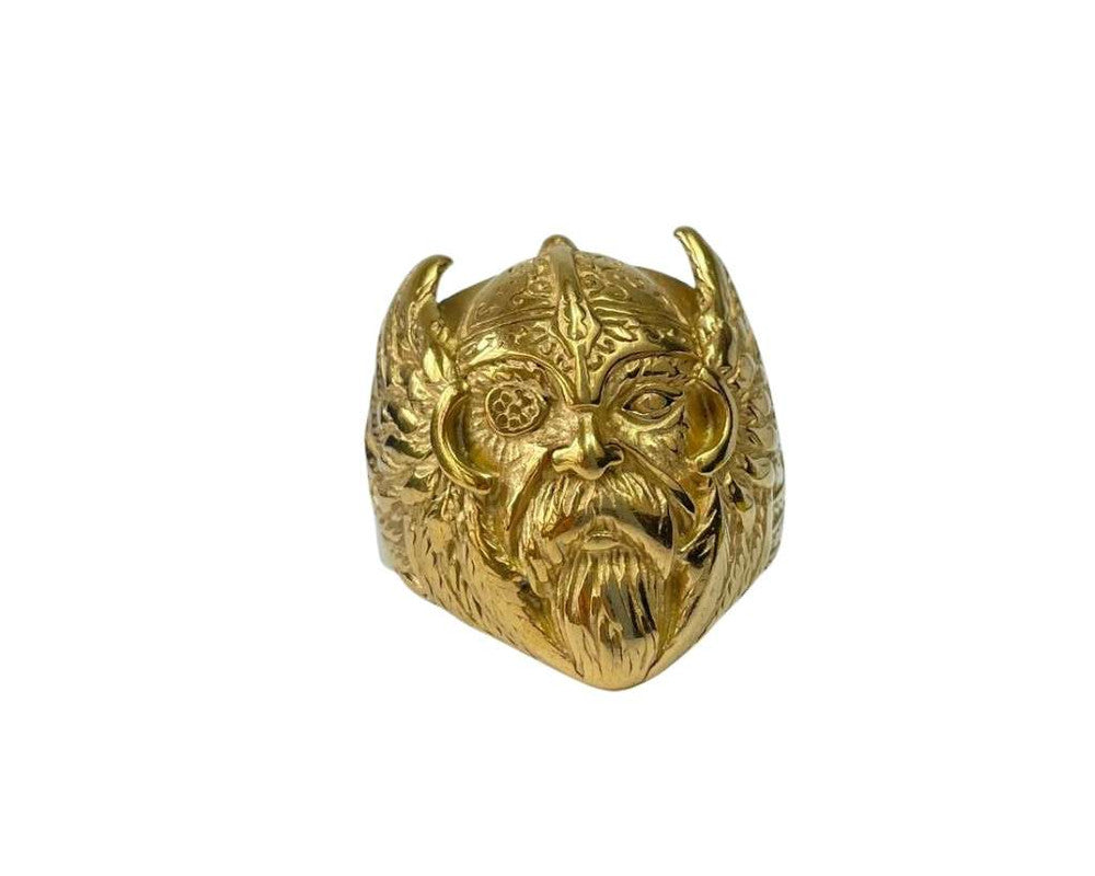 VIKING GOLD COLOR STAINLESS STEEL RING - Set of 12