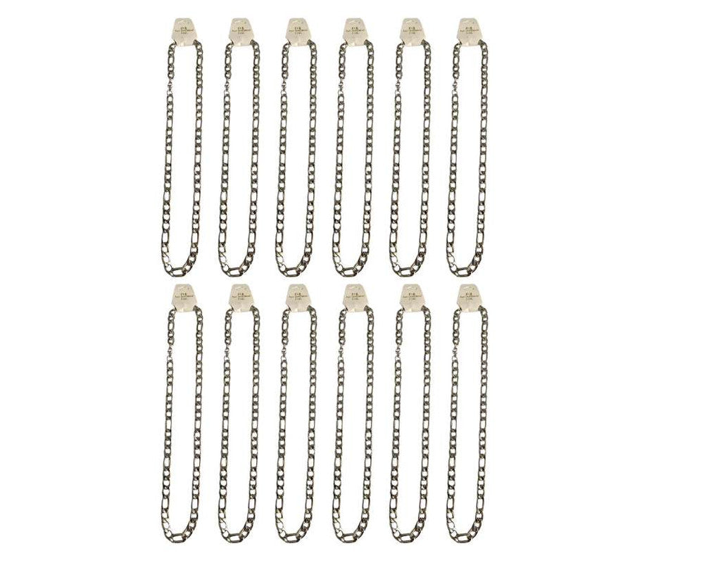 STAINLESS STEEL SILVER CHAIN FIGARO 2.5 MM / 60 CM – 12