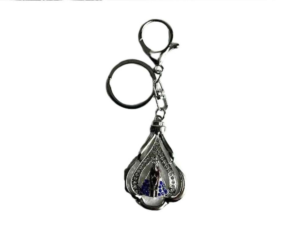 SILVER STAINLESS STEEL KEYCHAIN O.LADY APPARITIONS LEAF – 12