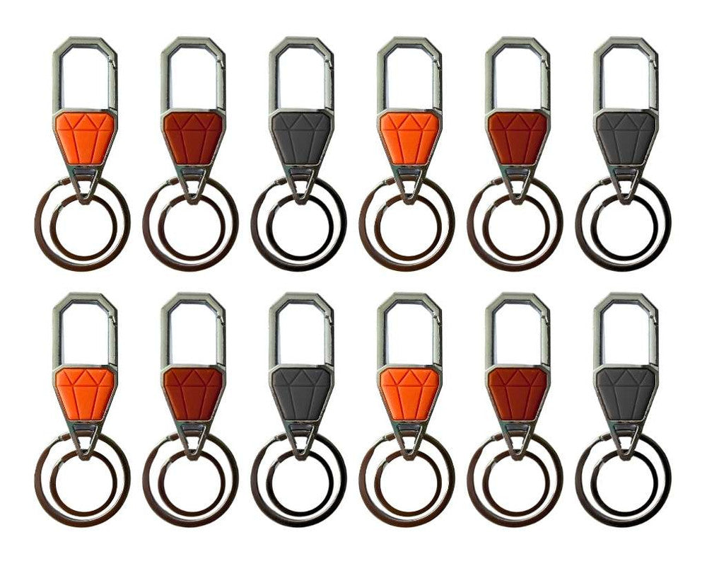 SILVER STAINLESS STEEL KEYCHAIN DIAMOND – Set of 12