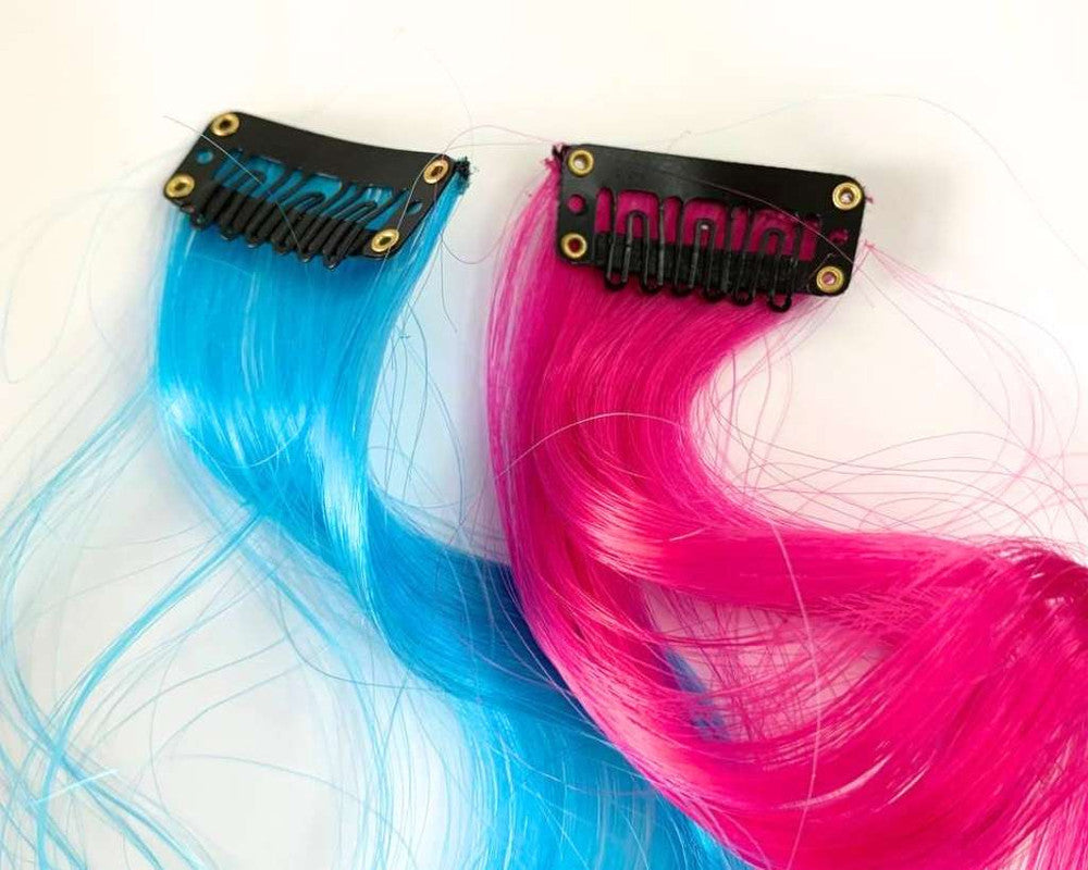 ARTIFICIAL HAIR COLORFUL WAVY  APPLICATION – Set of 12