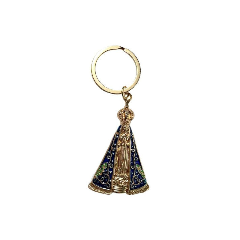 GOLDEN STAINLESS STEEL KEYCHAIN O. LADY APPARITIONS - Set of 12