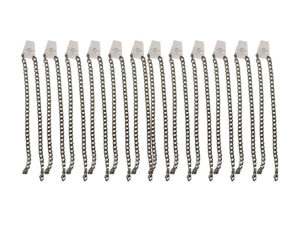 SILVER STAINLESS STEEL GRUMET  CHAIN 3.0 MM / 70 CM – Set of 12