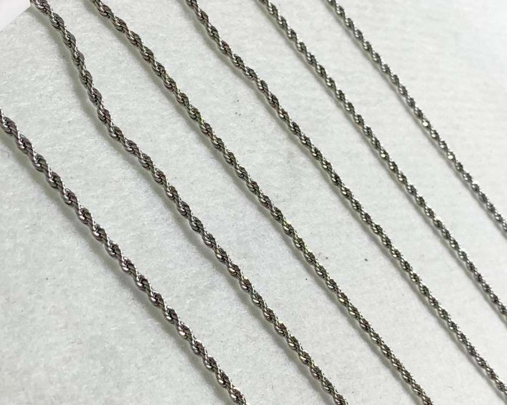 SILVER STAINLESS STEEL   CHAIN ROPE  2.5 / 70 CM – Set of  12