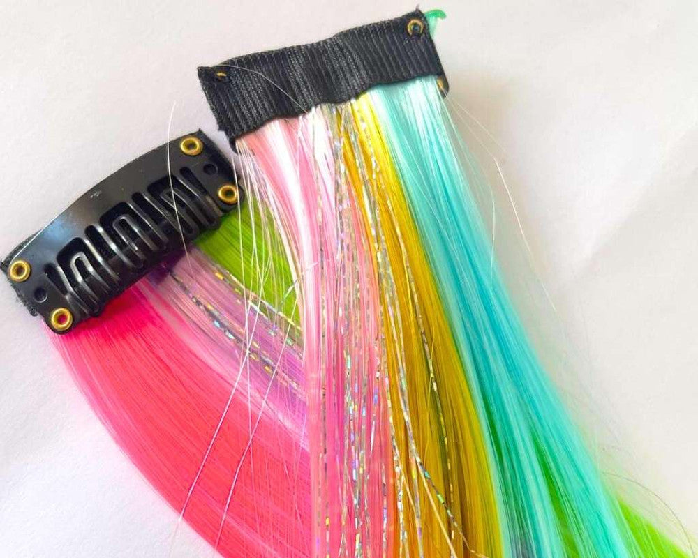 COLORFUL ARTIFICIAL HAIR  APPLY WITH SHINY THREADS CARNIVAL