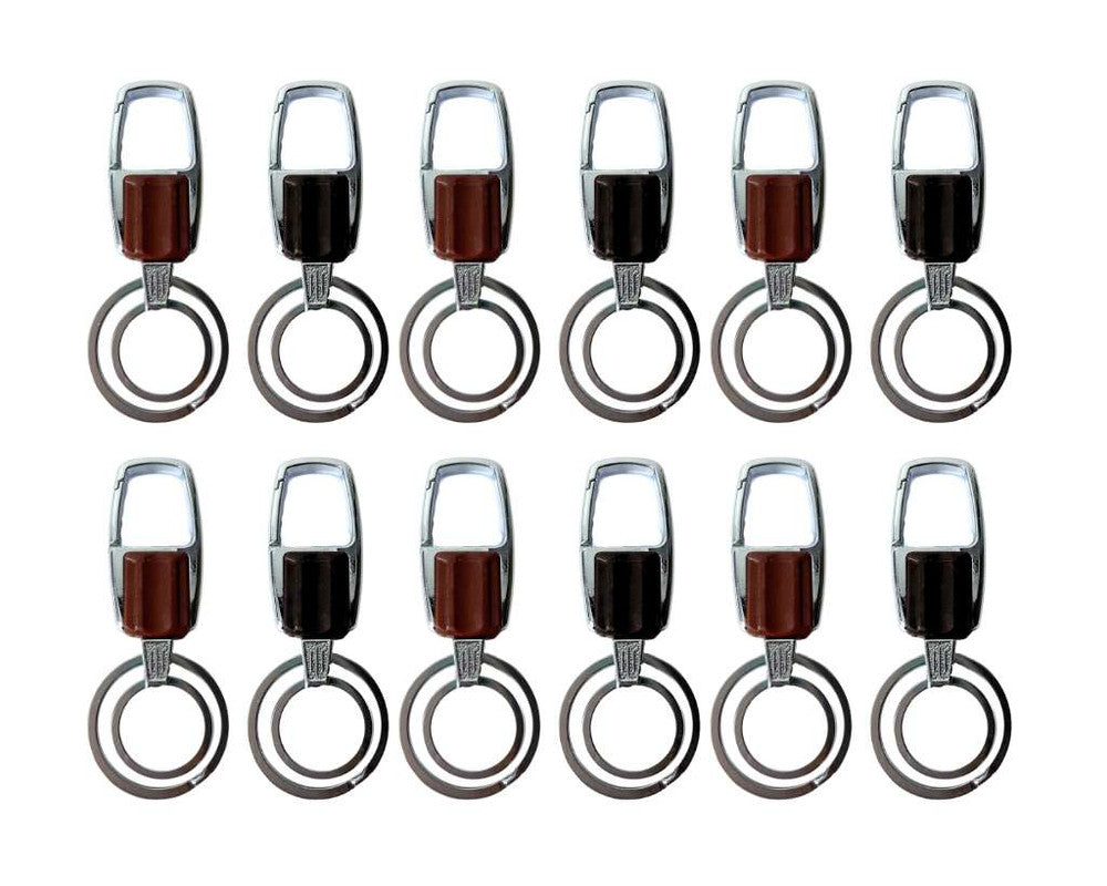 SILVER STAINLESS STEEL KEYCHAIN COLORS DARK – Set of 12