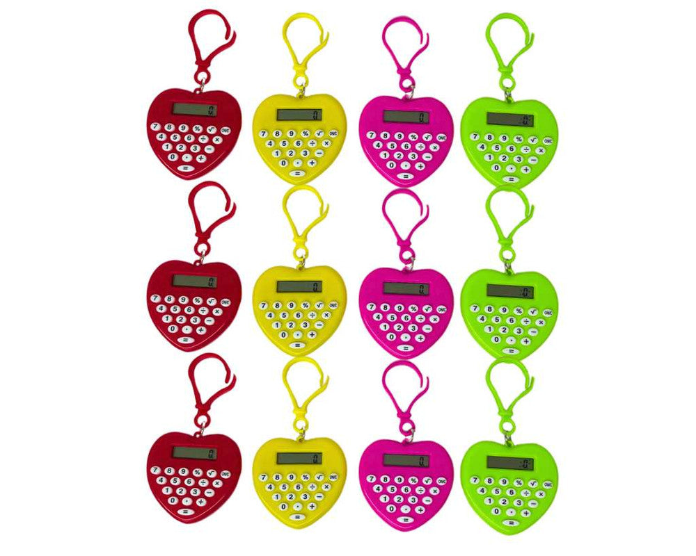 COLORED KEYCHAIN HEART CALCULATOR - Set of 12