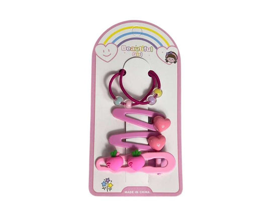 CLIP WITH  COLORED  ELASTICS - Set of  12