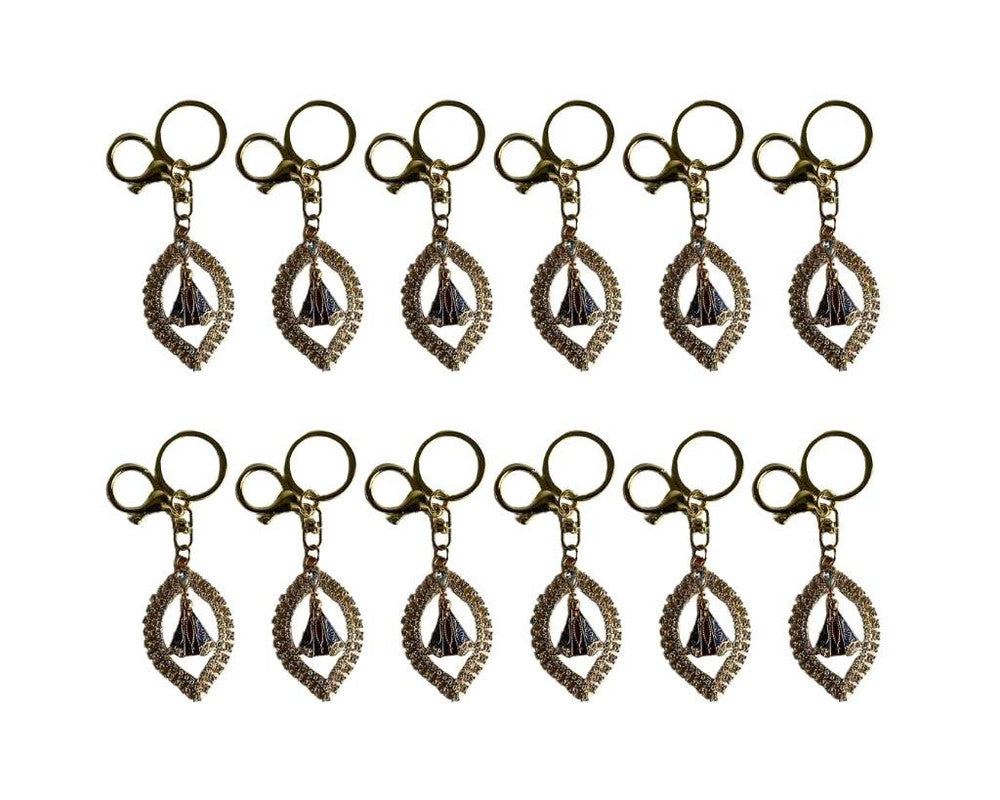 GOLDEN  KEYCHAIN O. LADY APPARITIONS LEAF – Set of  12