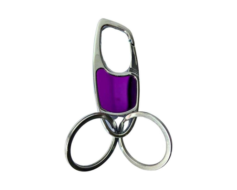 SILVER STAINLESS STEEL KEYCHAIN COLORS 2 RINGS – 12