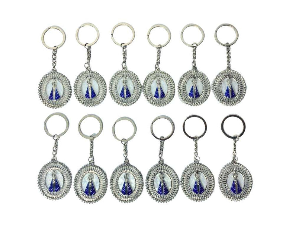 SILVER KEYCHAIN O.LADY  APPARITIONS – Set of 12