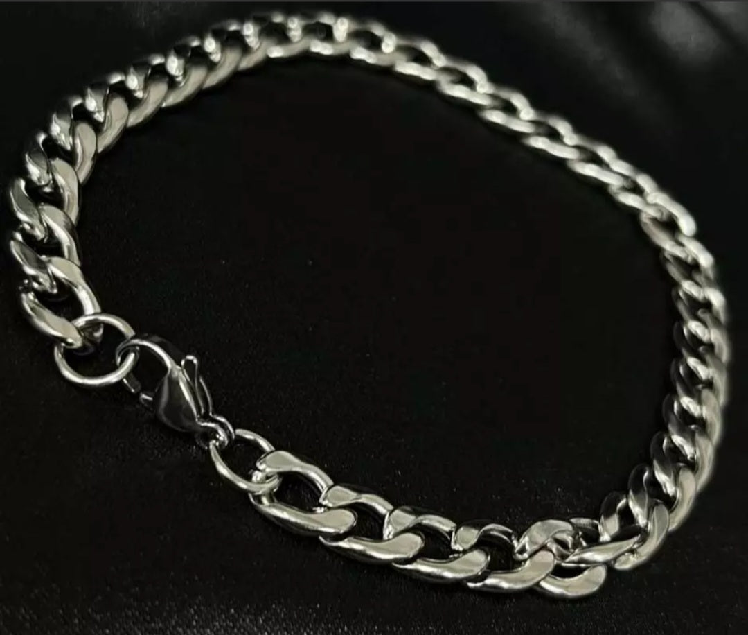 SILVER STAINLESS STEEL GRUMET BRACELET 2.MM/22CM- Set of 12