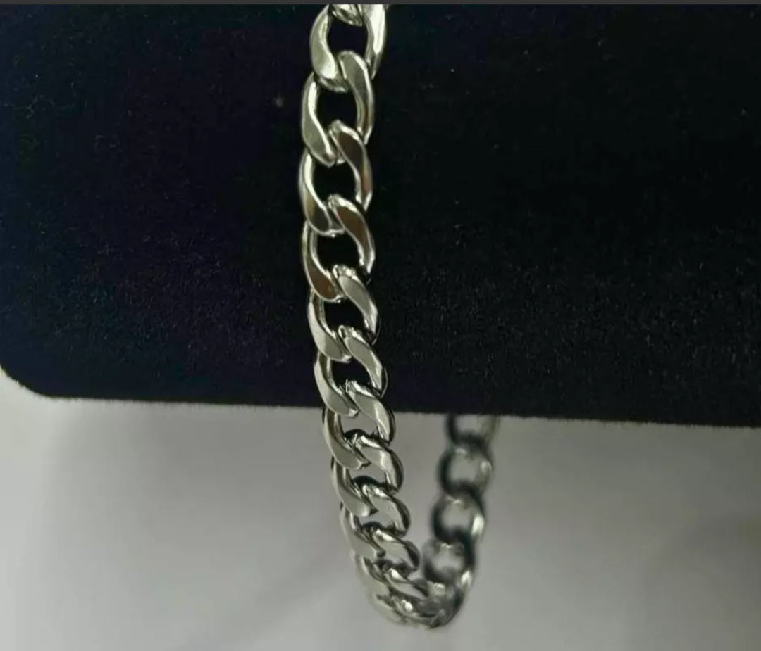 SILVER STAINLESS STEEL GRUMET BRACELET 2.MM/22CM- Set of 12