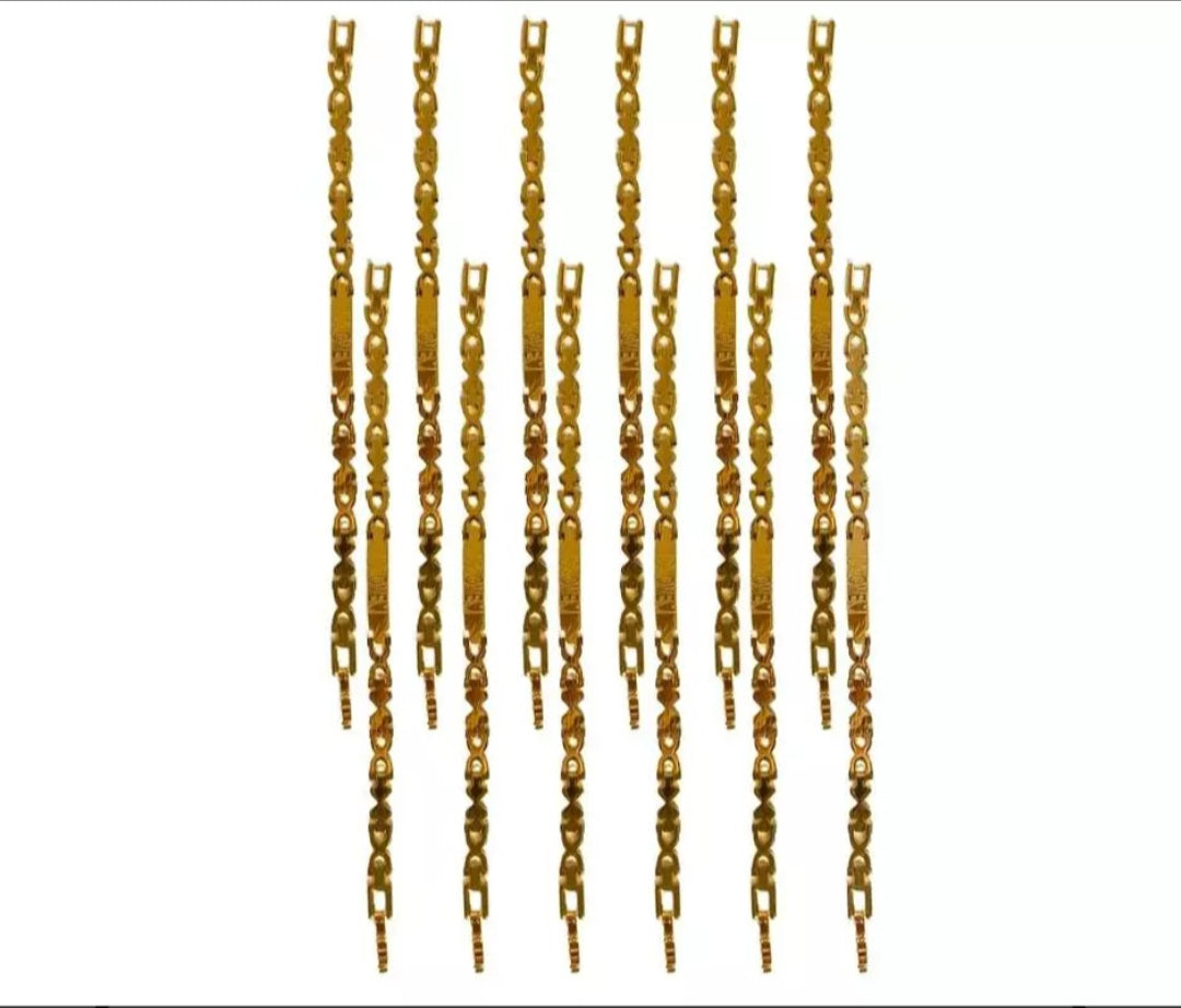 GOLDEN STAINLESS STEEL BRACELET LOVE- Set of 12