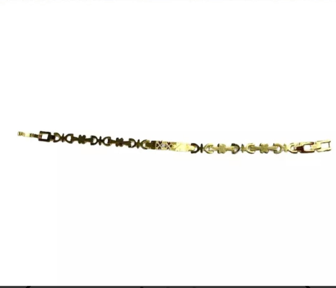 GOLDEN STAINLESS STEEL BRACELET CLOVER- Set of 12