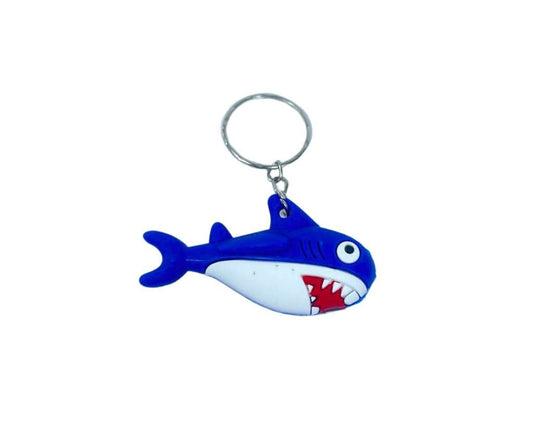 RUBBER BLUE SHARK  KEYCHAIN – Set of 12