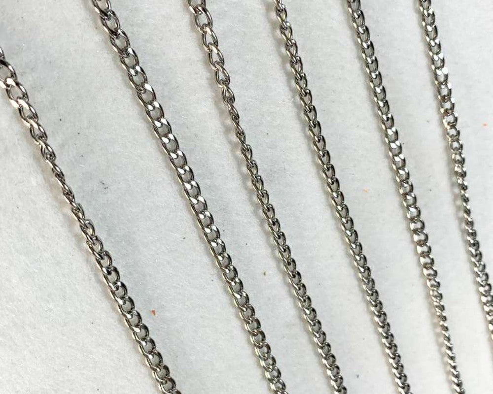 SILVER STAINLESS STEEL GRUMET CHAIN 1.2 MM / 60 CM – 12