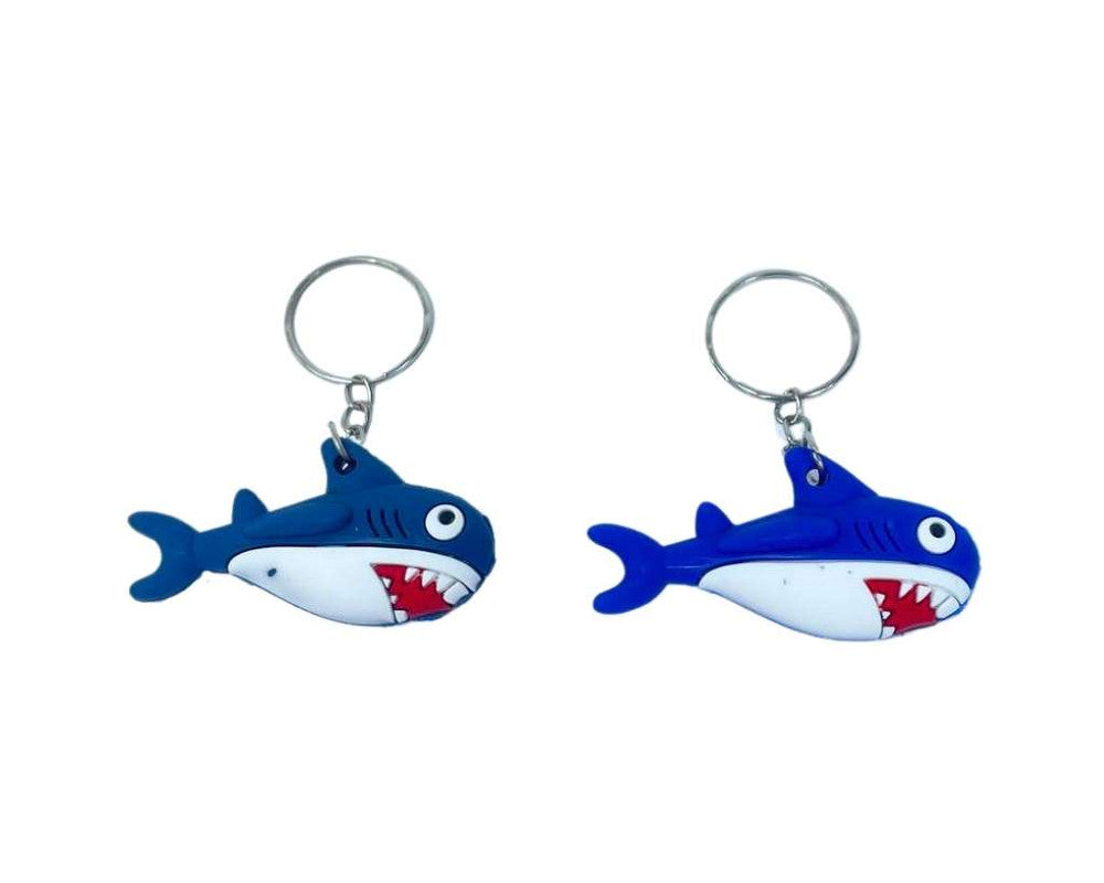 RUBBER BLUE SHARK  KEYCHAIN – Set of 12