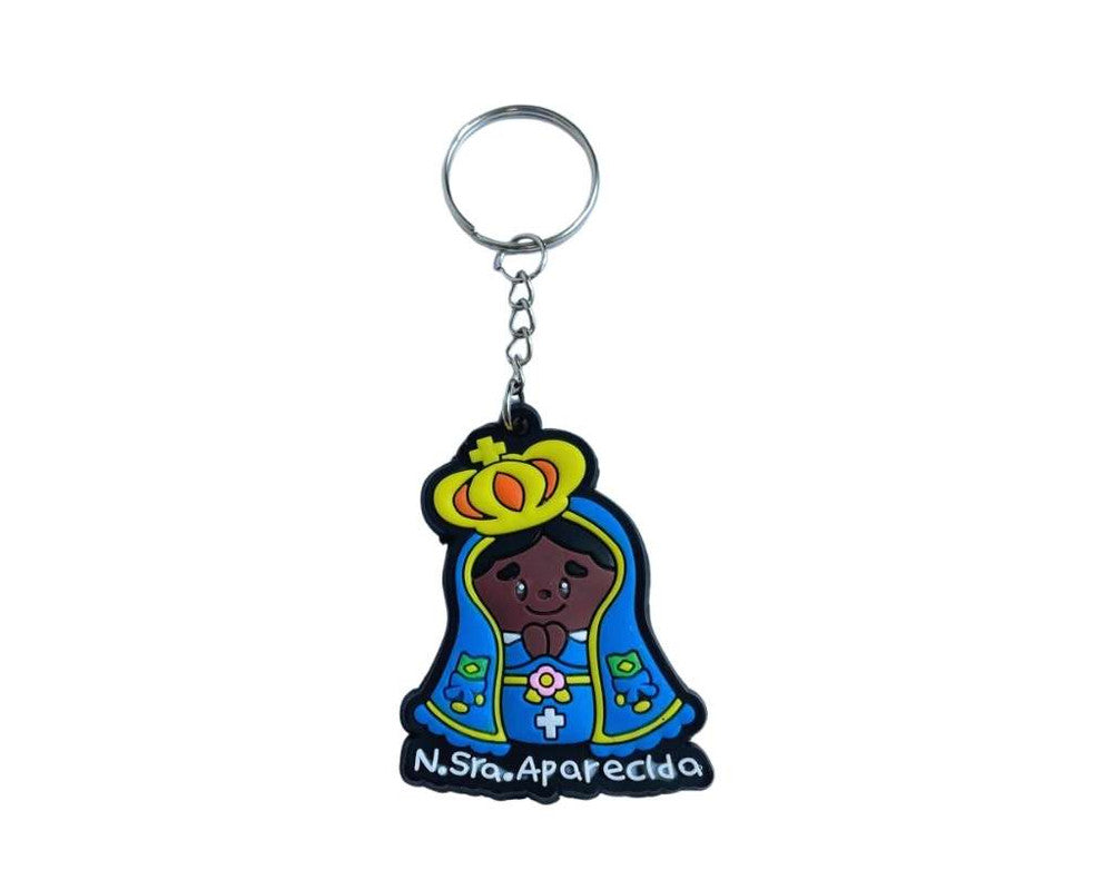 RUBBER KEYCHAIN OUR LADY APPARITION  LIGHT BLUE COVER – Set of  12