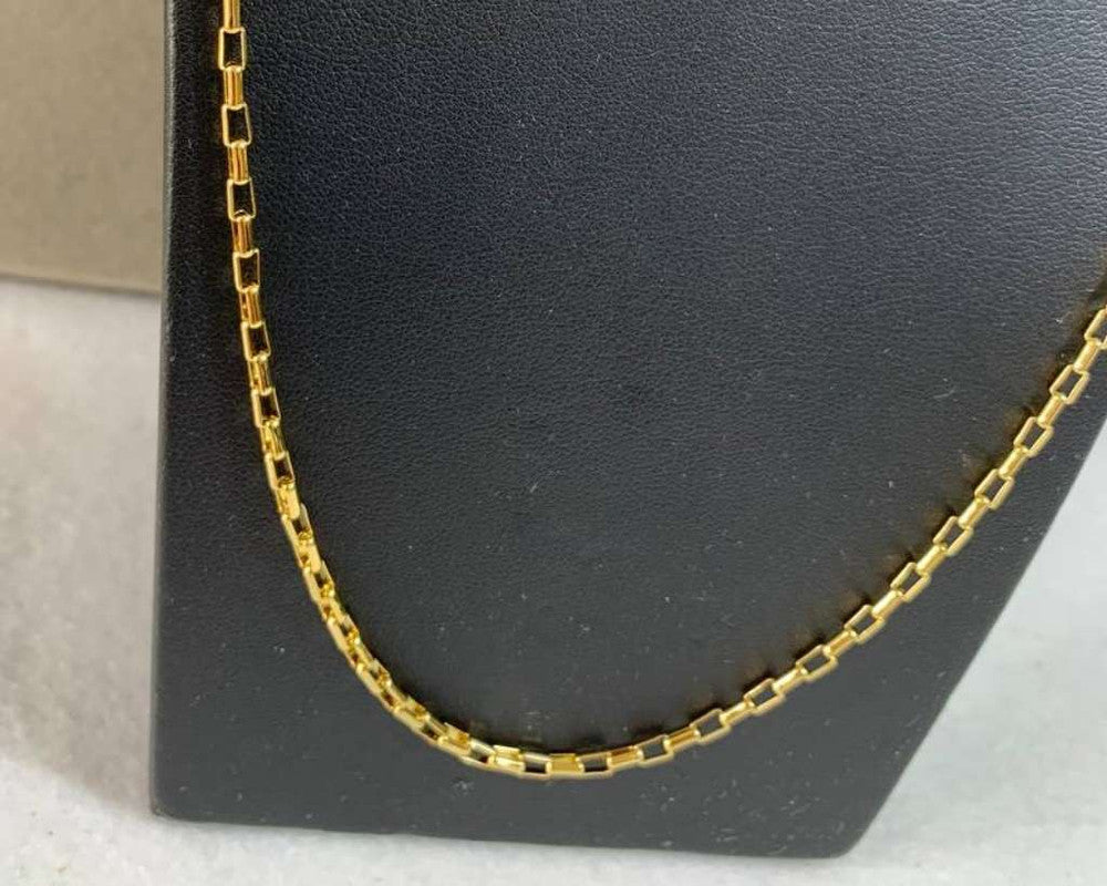 GOLDEN STAINLESS STEEL CHAIN SQUARE 2.5 MM / 70 CM – Set of 12