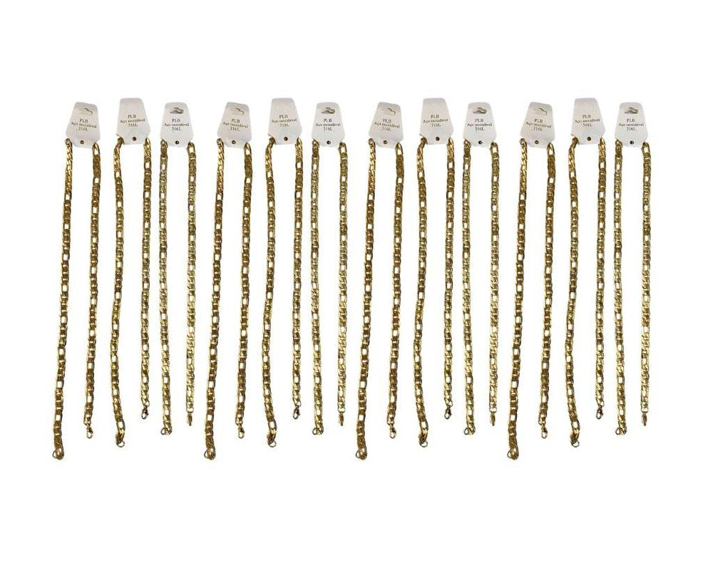 GOLDEN STAINLESS STEEL CHAIN  FÍGARO WITH DETAIL 2.0 MM / 60- Set of 12