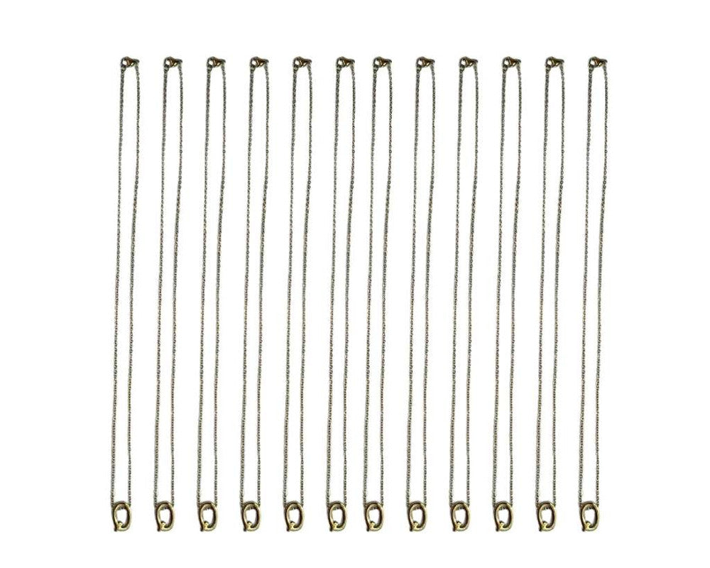 GOLDEN STAINLESS STEEL NECKLACE Q – Set of 12