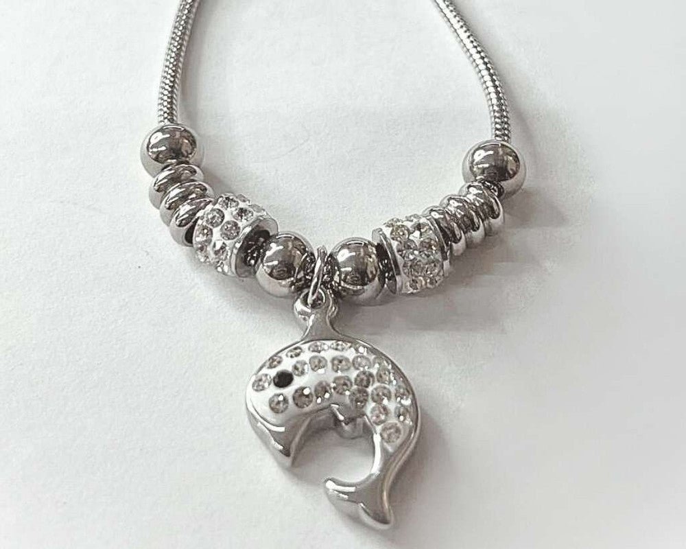 SILVER STAINLESS STEEL BRACELET STUDDED WITH CHARM DOLPHIN- Set of 12