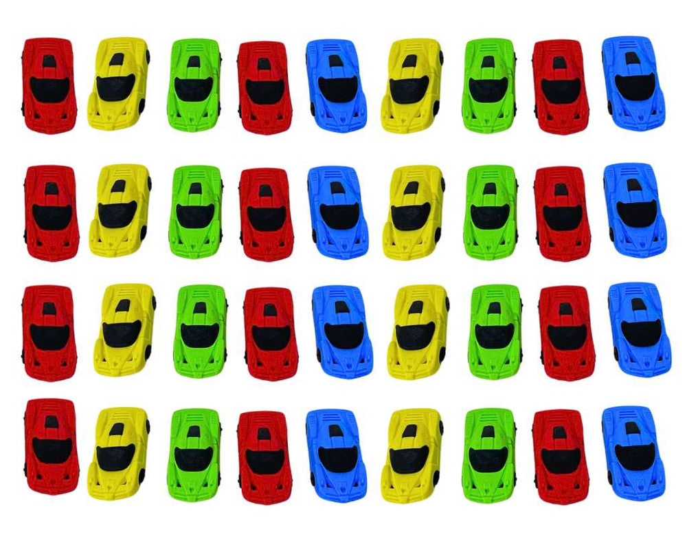 COLORED CAR  ERASER-Set of 36