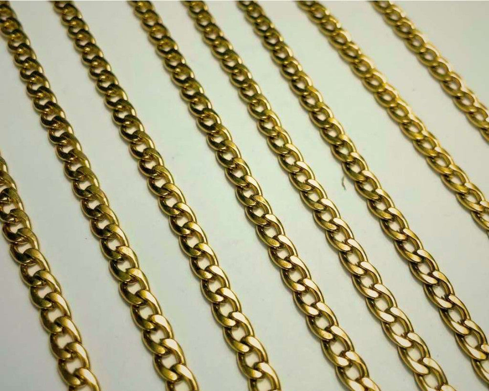 GOLDEN STAINLESS STEEL CHAIN GRUMET  1.4 MM / 70 CM – Set of 12