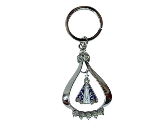 KEYCHAIN  OUR LADY APPARITIONS RHINESTONES-STUDD- Set of 12