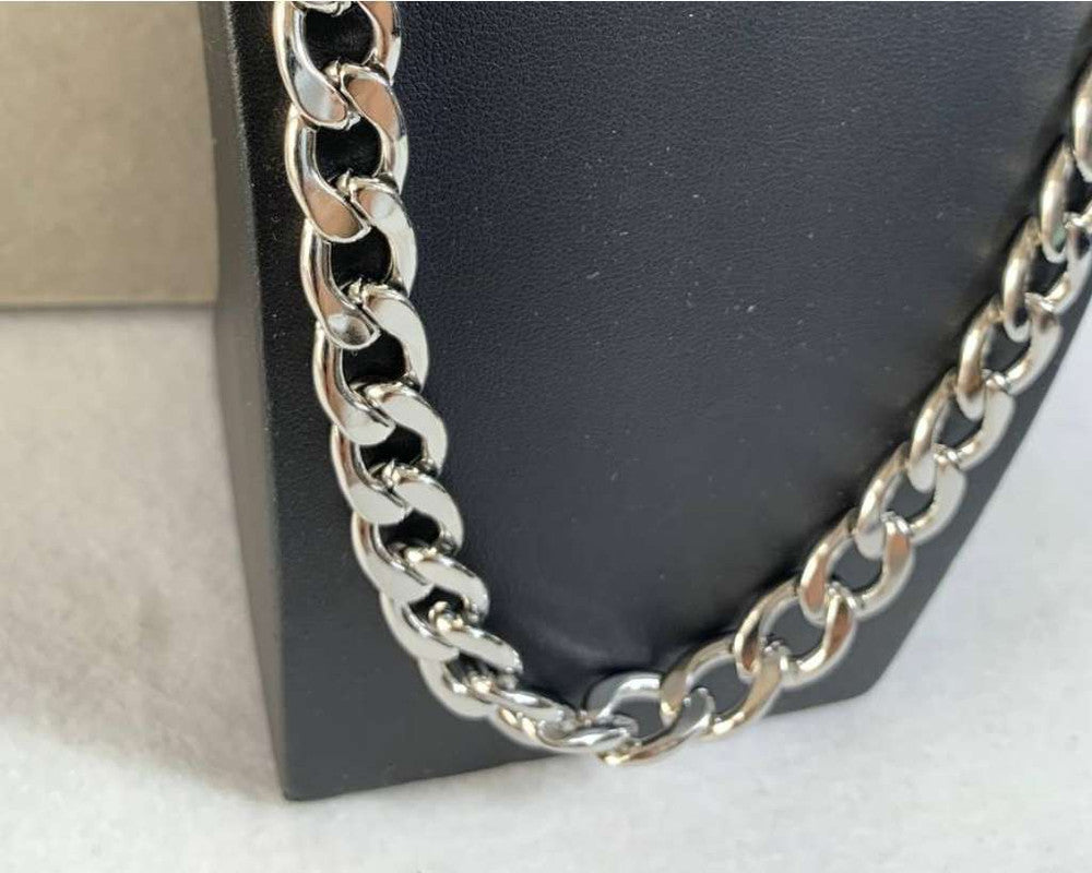 SILVER STAINLESS STEEL GRUMET  CHAIN 3.0 MM / 70 CM – Set of 12