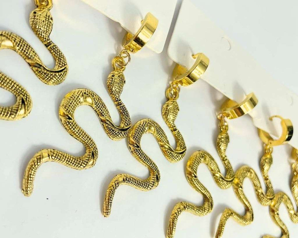 GOLDEN EARRING LARGE  SNAKE  – Set of 12